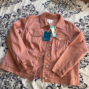 Market and Spruce salmon color jean jacket 2x